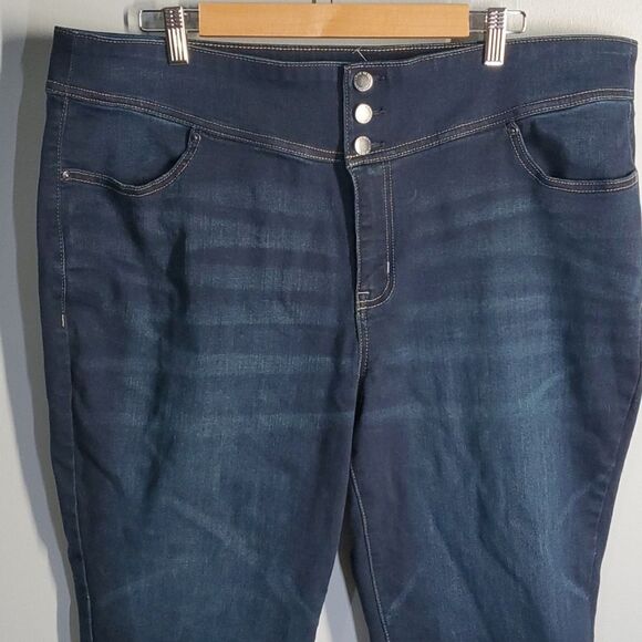 Lane Bryant jeans women's size 22 blue high rise jegging crop high-rise - Picture 3 of 12